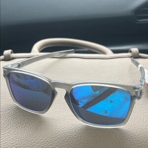Oakley Silver and Blue Sunglasses